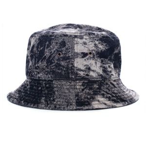 Newhattan RARE black and white acid-wash bucket hat, S/M